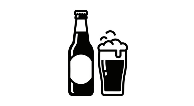Bottle and glass of beer.