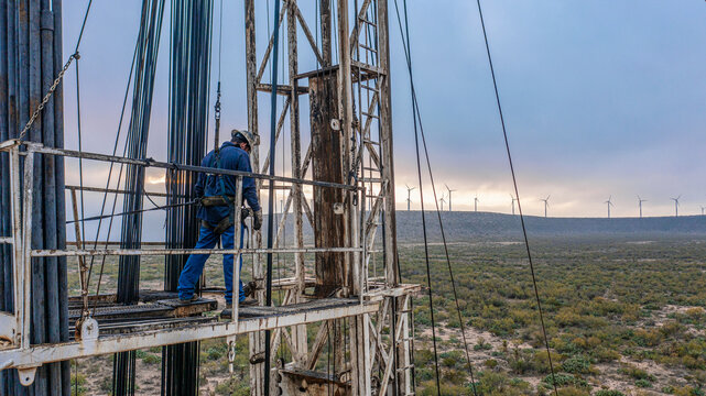 Aerial Vista of Oil and Gas Infrastructure in the Permian Basin Texas