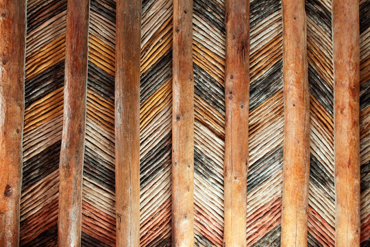 Herringbone wood pattern with vertical slats