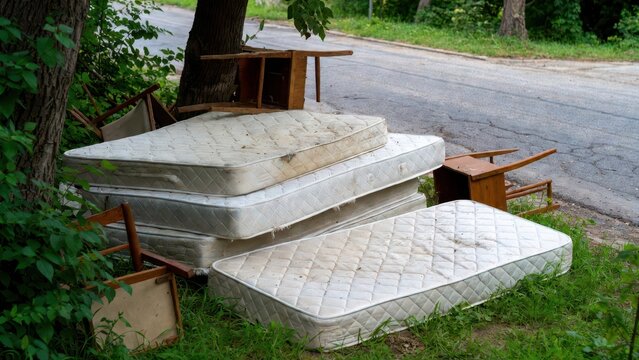 Discarded Mattresses and Furniture on the Side of the Road