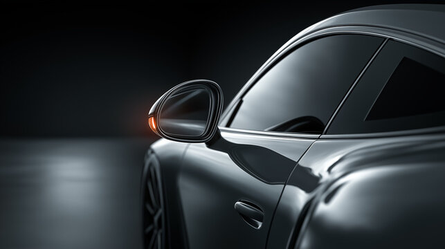 Luxury automotive mirror minimal studio shot clean design