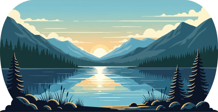 Mountain Lake Art Imagens – Procure 422,024 fotos, vetores e