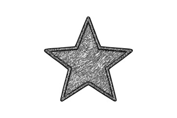 Obraz premium Black star in grunge style, distressed texture. ideal for labels, badges, and retro designs