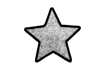 Obraz premium Black star with noise texture, distressed grunge effect. ideal for abstract designs and creative backgrounds