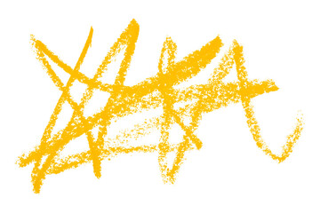yellow pencil strokes isolated on transparent background