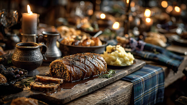 Traditional Scottish dishes such as haggis, neeps, and tatties are served in abundance during the Scottish Hogmanay Festival, providing a hearty and flavorful accompaniment to the festivities.