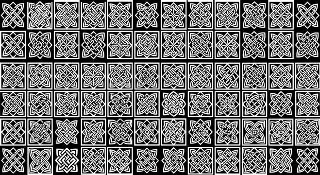 Ornaments Celtic knotwork set with intricate patterns and designs in black and white featuring graphic, resources, vector with illustration and