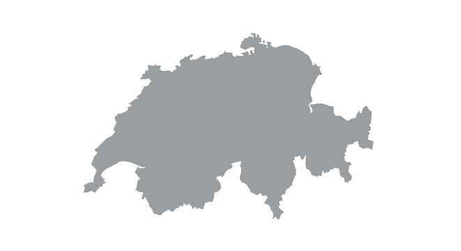 A grayscale outline depicting the geographical shape of switzerland a central european country high quality professional
