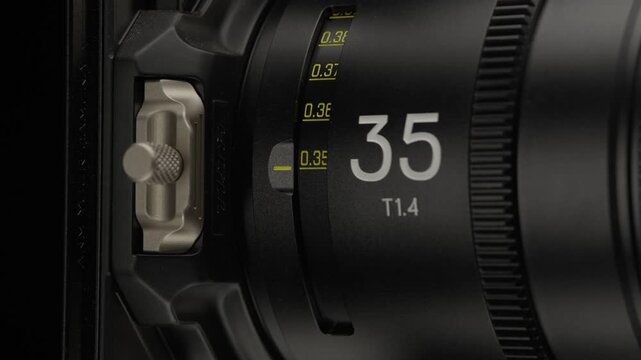 Close-up of fast 35mm cine lens