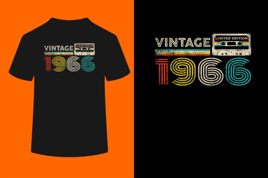 Vintage 1966 Classic Birthday 1966 Cassette Tape Vintage T-Shirt
