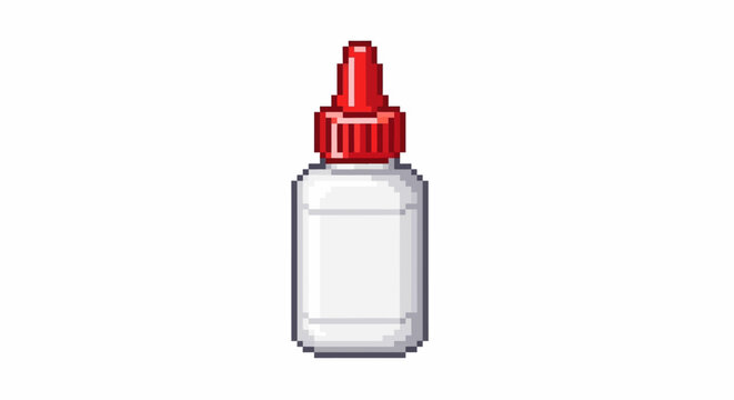 Small White Glue Bottle with Red Cap.