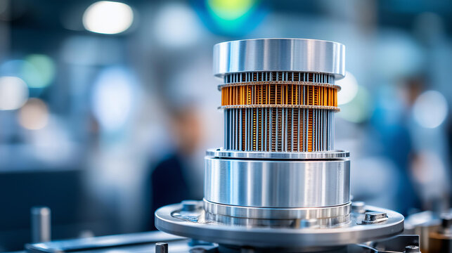 High-performance computer CPU cooler unit, thermal management and hardware technology concept, defocused background, with copy space