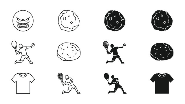 Creative transformation of tennis elements into abstract and monstrous forms