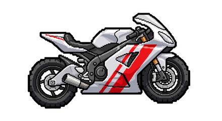 Obraz premium White and Red Sport Motorcycle Illustration.