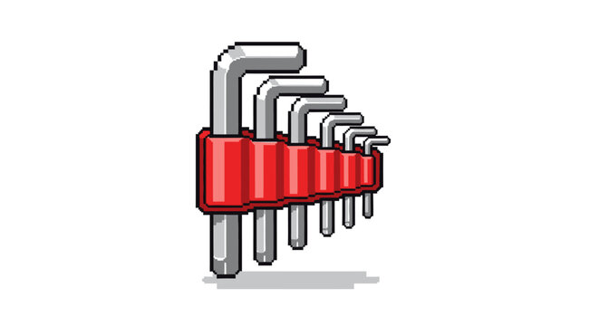 Set of Hex Keys in a Red Holder.