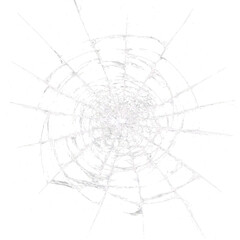 Obraz premium Broken glass shows cracks and damage on a transparent background in a simple layout