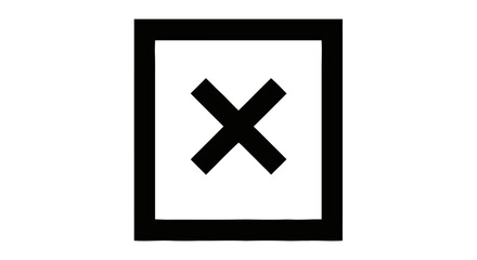Obraz premium Vector illustration&nbsp;of black square icon with a cross symbol inside on a transparent background