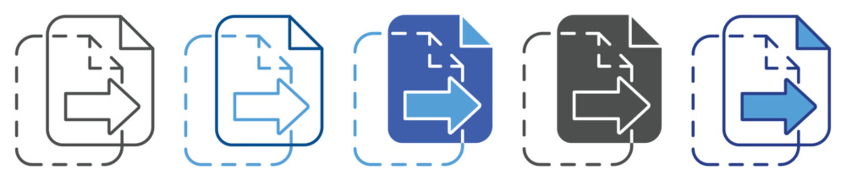 Copy File icon set multiple style collection