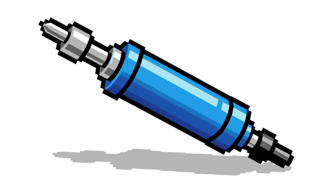 Blue Shock Absorber Component Illustration.