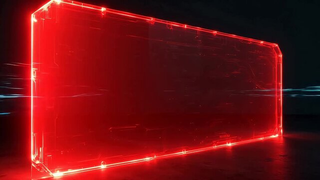 Red neon box with circuit patterns symbolizing peace, mindfulness, and relaxation