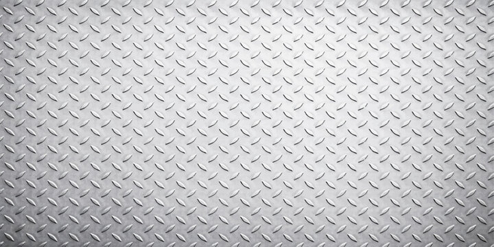 Diamond Plate Metal Texture Background With Raised Pattern Silver Steel Surface Industrial Anti Slip Flooring Rugged Metallic Design Construction Backdrop