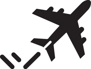 Obraz premium Airplane taking off, flight departure icon, travel symbol, transportation logo