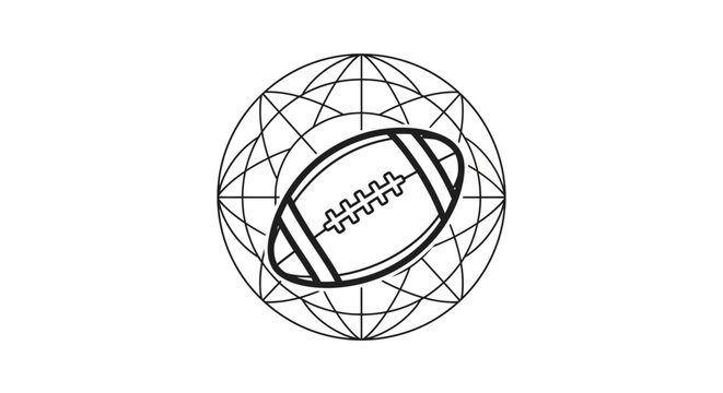 American Football on a Globe Emblem.
