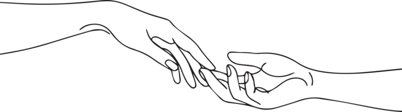 Two hands reaching out to each other in a gesture of support or friendship