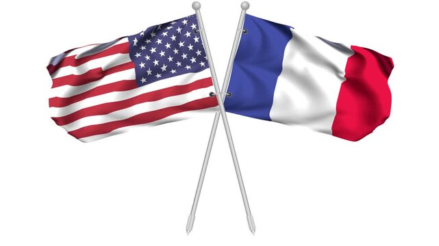 FHD UNITED STATES OF AMERICA AND FRANCE SAILING FLAGS