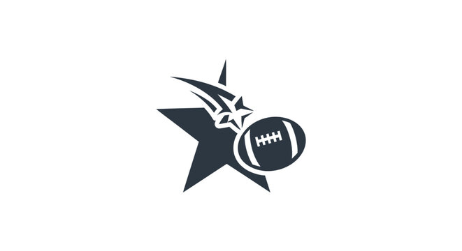 American Football Star Emblem Graphic Design.