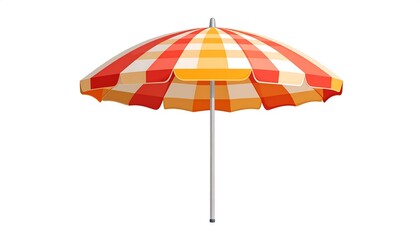 Obraz premium Red and yellow checkered beach umbrella