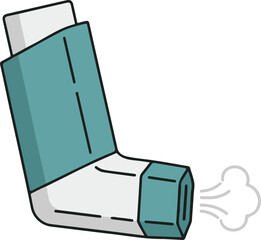 Illustration of a medical asthma inhaler device © PIXJS