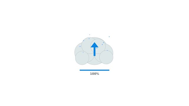 Cloud Upload Animation on White Background - Data Transfer Cloud Computing 4K