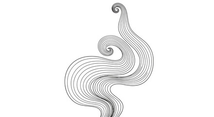 Fototapeta premium Abstract swirling smoke or steam lines forming an elegant organic shape on white