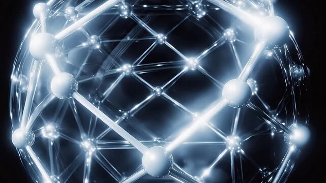 Abstract sphere with interconnected nodes ideal for corporate presentations and B2B marketing