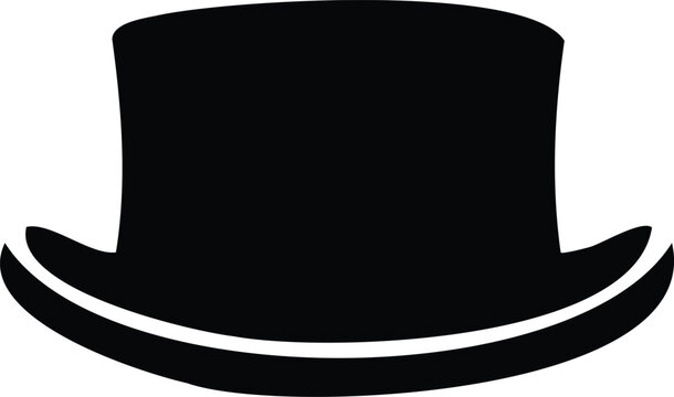 Black hat silhouette style, minimalist