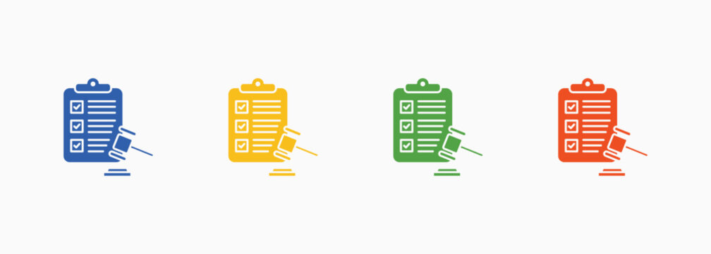 Rules Icon Set Color Multiple Style Collection Element For Design