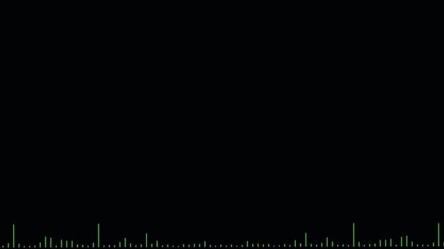 Sound wave audio spectrum black background, audio waveform spectrum animation.4k abstract music sound wave or audio wavefrom isolated on black background.Audio waves Animated on black background,