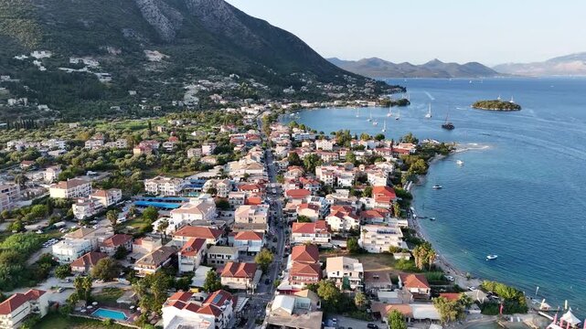 view of the Nidri town Lefkada