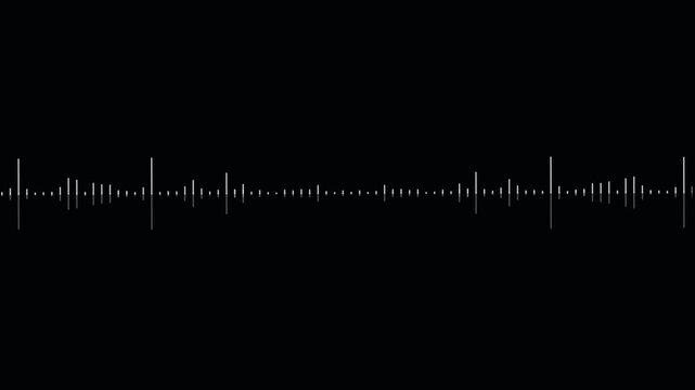 Sound wave audio spectrum black background, audio waveform spectrum animation.4k abstract music sound wave or audio wavefrom isolated on black background.Audio waves Animated on black background,
