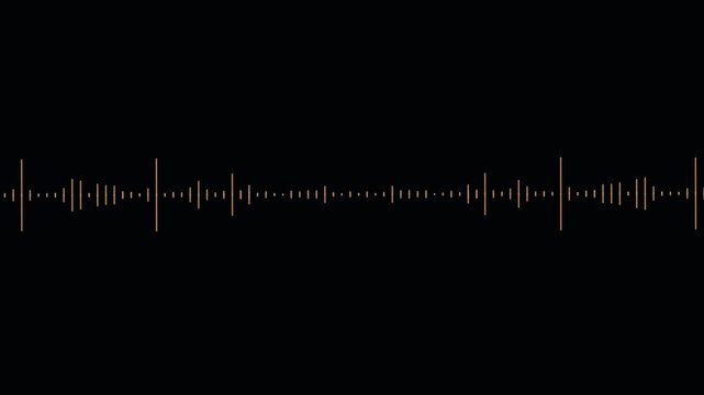 Sound wave audio spectrum black background, audio waveform spectrum animation.4k abstract music sound wave or audio wavefrom isolated on black background.Audio waves Animated on black background,