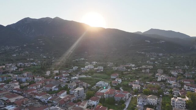 Sunset over the Nidri Mountain 