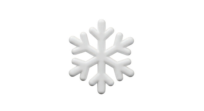 Simple white snowflake design with transparent background