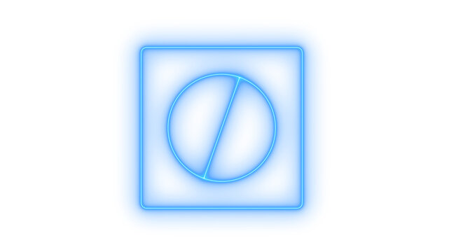 Glowing neon prohibition, stop, or no entry sign icon isolated on transparent background. Restricted. Forbidden. Access denied. Mute. Disable. Block. Cancel. Privacy.