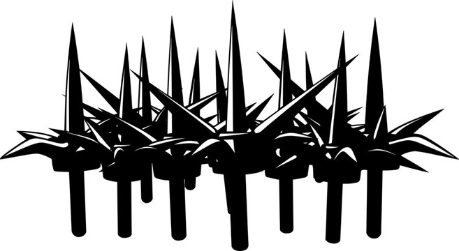 Defensive metal caltrops spikes for area denial