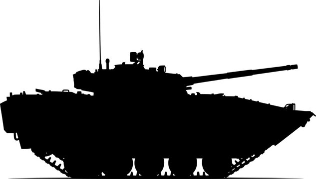 Infantry fighting vehicle silhouette with main gun