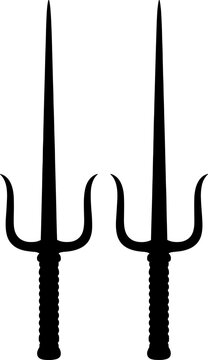 Pair of traditional sai martial arts weapons