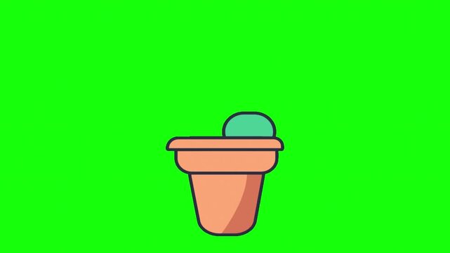 Animated ice cream cone with scoops on green screen