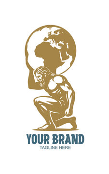 creative silhouette of atlas - the greek mythological titan (artwork 2)