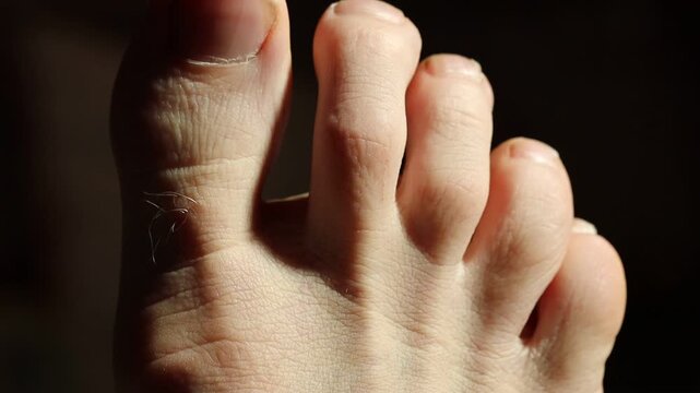 A detailed shot of a person's foot, featuring the toenails